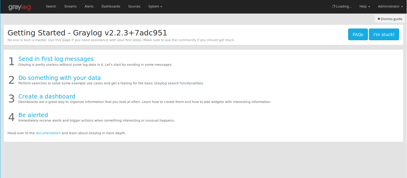 Graylog Dashboard